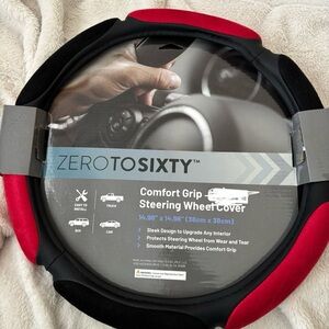 Zero to Sixty Steering Wheel Cover - Black and Red